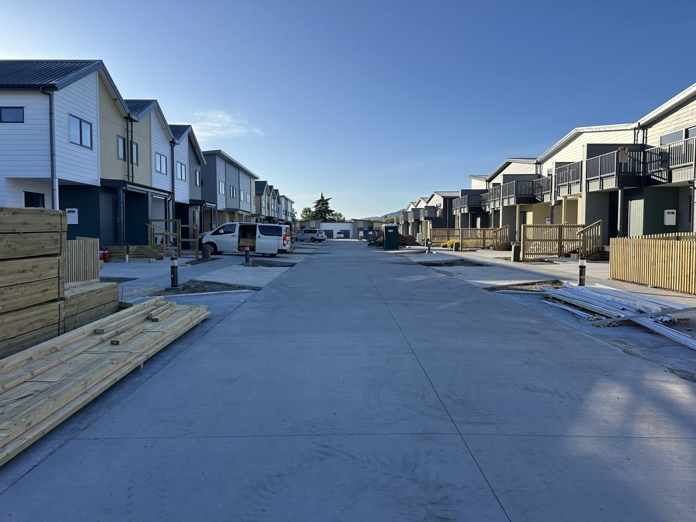 Finished street frontage